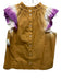 Sea New York Size 4 Tan, White & Purple Cotton Ruffle Cap Sleeve Tie Dye Top Tan, White & Purple / 4