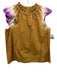 Sea New York Size 4 Tan, White & Purple Cotton Ruffle Cap Sleeve Tie Dye Top Tan, White & Purple / 4