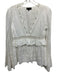 Majorelle Size S White Cotton Long Flare Sleeve Cut Waist Out V Neck Top White / S