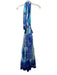 Juliet Dunn Size 1 Blue & Aqua Silk Elastic Waist Tie Dye Halter Dress Blue & Aqua / 1