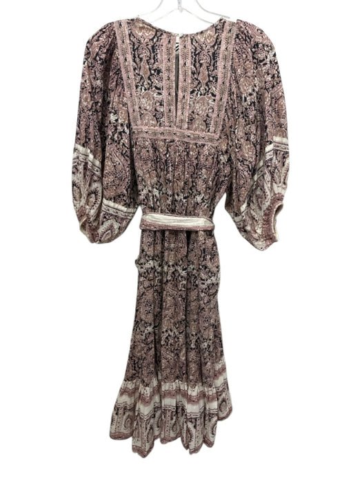 Cleobella Size S Pink, Black & Cream Cotton 3/4 Balloon Sleeve Maxi Dress Pink, Black & Cream / S
