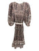Cleobella Size S Pink, Black & Cream Cotton 3/4 Balloon Sleeve Maxi Dress Pink, Black & Cream / S