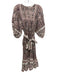 Cleobella Size S Pink, Black & Cream Cotton 3/4 Balloon Sleeve Maxi Dress Pink, Black & Cream / S