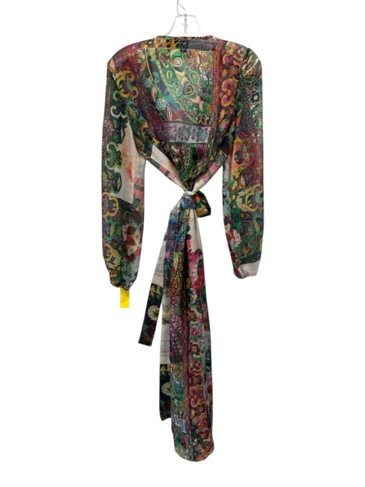 Alexis Size XS Fuchsia, Green & Multi Polyester Sheer Floral & Abstract Dress Fuchsia, Green & Multi / XS