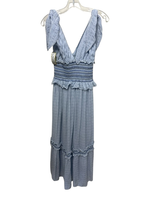 Jonathan Simkhai Size XS Light Blue, Navy & White Cotton Shoulder Tie Dress Light Blue, Navy & White / XS