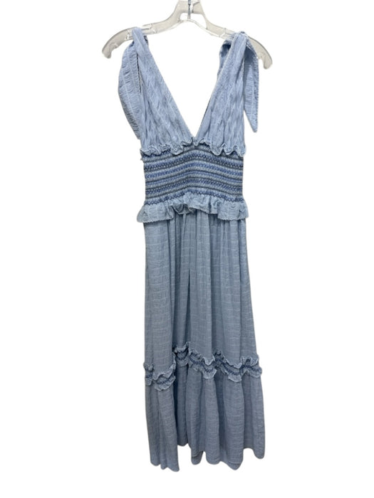 Jonathan Simkhai Size XS Light Blue, Navy & White Cotton Shoulder Tie Dress Light Blue, Navy & White / XS