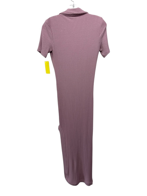 Alix NYC Size M Rose Pink Viscose Blend Short Sleeve V Neck Collar Ribbed Dress Rose Pink / M