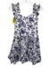 Caroline Constas Size S Navy & white Cotton Shoulder Shraps Side Zip Dress Navy & white / S
