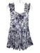 Caroline Constas Size S Navy & white Cotton Shoulder Shraps Side Zip Dress Navy & white / S
