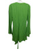 L'Academie Size S Green Linen Long Sleeve Surplice Front Tie Above Knee Dress Green / S