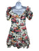 Zimmermann Size 1 Red, Green & Multi Linen Short Balloon Sleeve Floral Dress Red, Green & Multi / 1