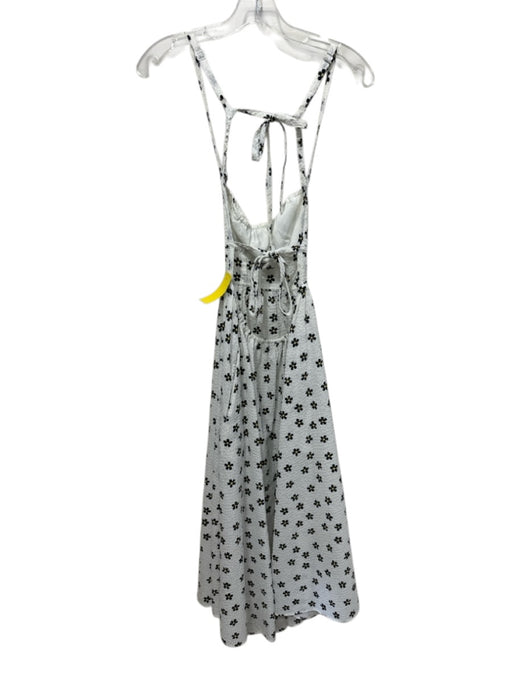 For Love & Lemons Size S White, Black & Yellow Polyester Waffled Textured Dress White, Black & Yellow / S