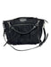 MZ Wallace Black Nylon & Leather Silver Hardware Zip Top Pleat Detail Bag Black / S