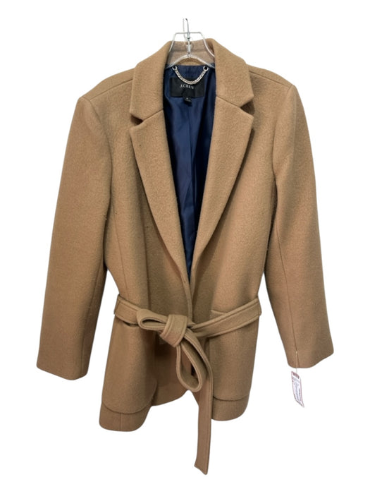 J. Crew Size 8 Camel Brown Wool & Polyamide Open Front Sash Pockets Blazer Coat Camel Brown / 8