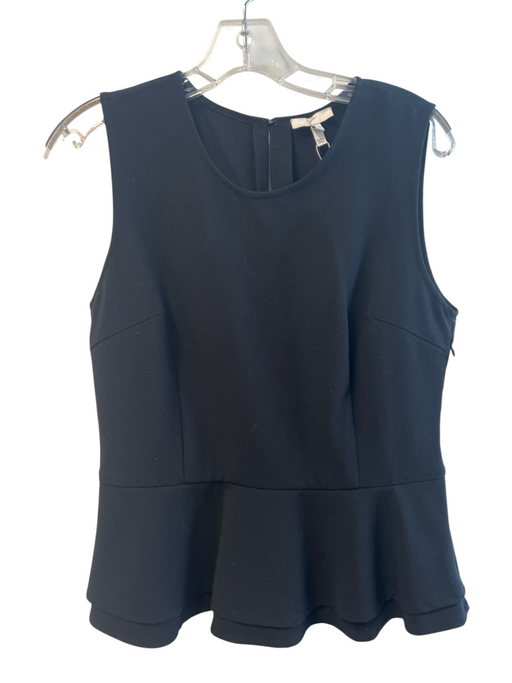 Jose Size L Black Polyester Blend Sleeveless Round Neck Ruffle Detail Top Black / L