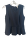 Jose Size L Black Polyester Blend Sleeveless Round Neck Ruffle Detail Top Black / L