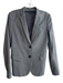 Theory Size 6 Grey Virgin Wool Long Sleeve Pin Stripe Collar Button Front Jacket Grey / 6