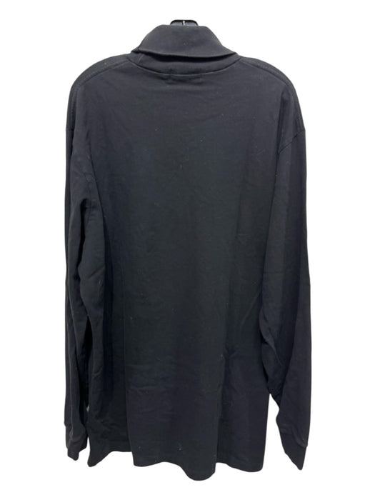 Polo Size XXL Black Cotton Solid Turtleneck Men's Long Sleeve Shirt Black / XXL