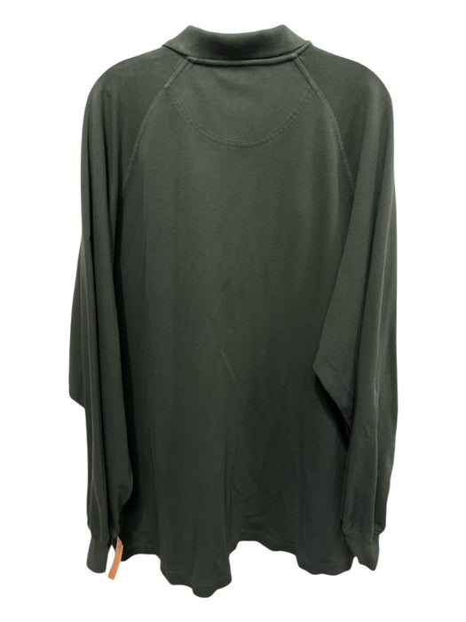Adidas Size XXL Green Cotton Solid Polo Men's Long Sleeve Shirt Green / XXL