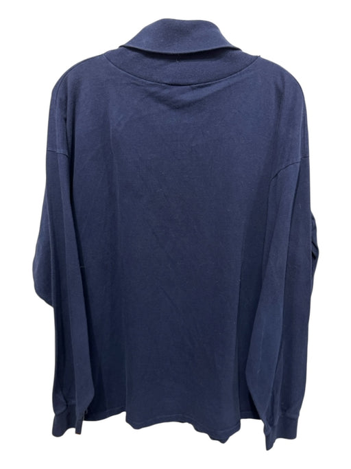 Hudson Valley Size XL Blue Cotton Blend Solid Turtleneck Men's Long Sleeve Shirt Blue / XL