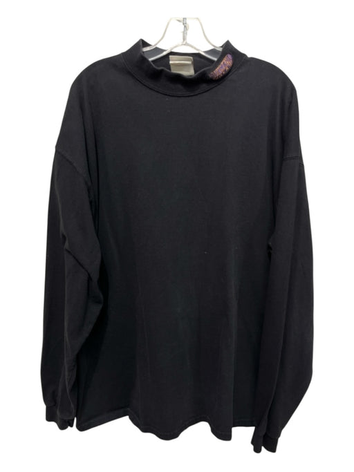 Rawlings Size 2XL Black Cotton Blend Solid T shirt Men's Long Sleeve Shirt Black / 2XL