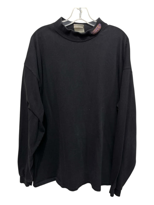 Rawlings Size 2XL Black Cotton Blend Solid T shirt Men's Long Sleeve Shirt Black / 2XL