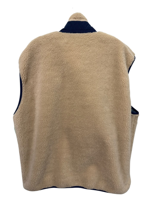 Patagonia Size XXL Beige & Blue Print Polyester Zipper Men's Vest Beige & Blue Print / XXL