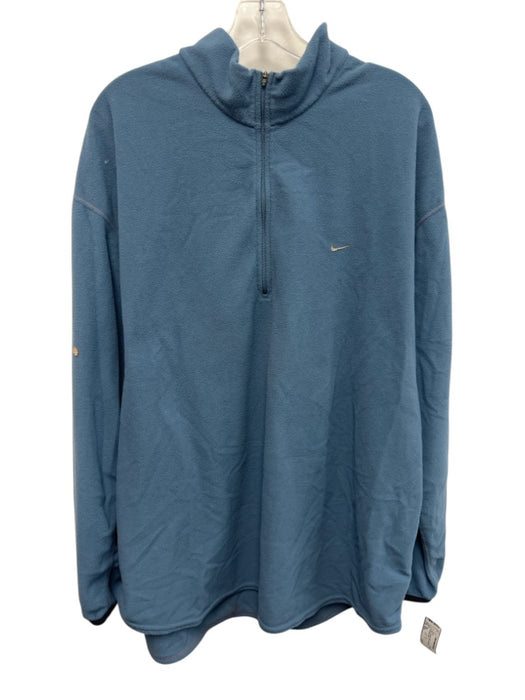 Nike Size XXL Blue Polyester Solid Quarter Zip Men's Jacket Blue / XXL