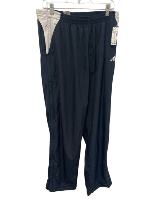 Adidas Size XL Black & White Polyester Solid Sweatpant Men's Pants Black & White / XL