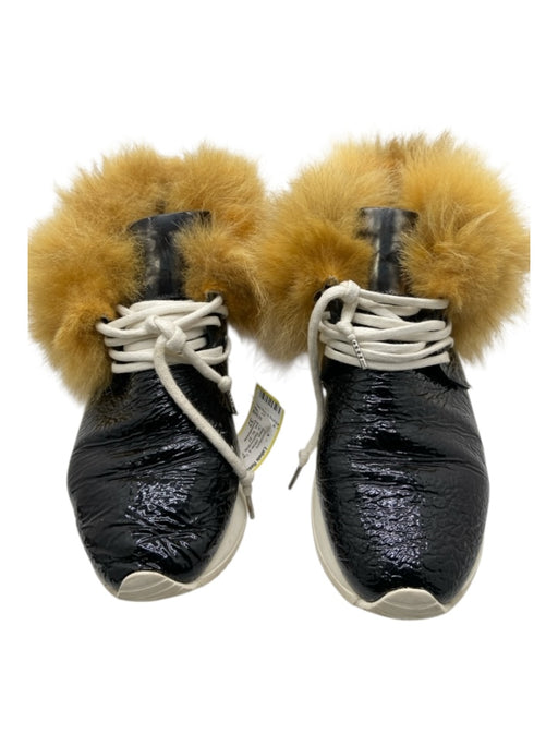 Esseutesse Shoe Size 37 Black, White & Tan Patent Leather Lace Up Sneakers Black, White & Tan / 37