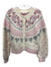 Love Shack Fancy Size Small Cream, Pink & Gray Alpaca Blend Rib Knit Cardigan Cream, Pink & Gray / Small