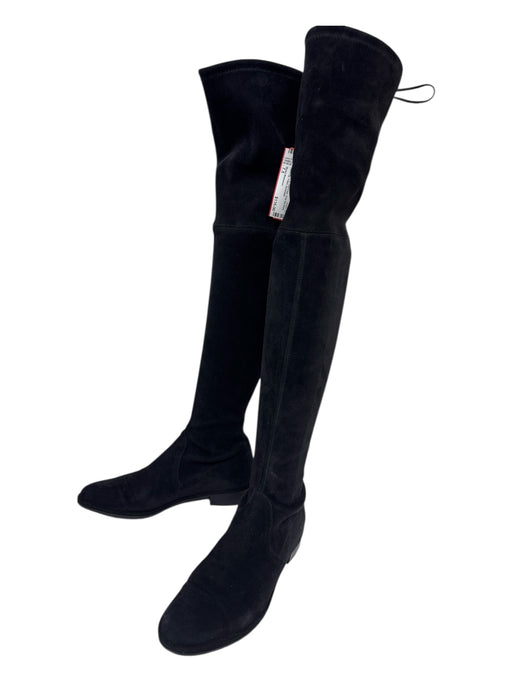 Stuart Weitzman Shoe Size 7.5 Black Suede round toe Over the Knee Back Zip Boots Black / 7.5