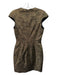 Diane Von Furstenberg Size 0 Gold & Black Polyester Blend Cap Sleeve Dress Gold & Black / 0