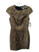 Diane Von Furstenberg Size 0 Gold & Black Polyester Blend Cap Sleeve Dress Gold & Black / 0
