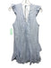 Karina Grimaldi Size XS Light blue & white Linen Stripe V Neck Mini Dress Light blue & white / XS