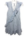 Karina Grimaldi Size XS Light blue & white Linen Stripe V Neck Mini Dress Light blue & white / XS