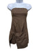 Lovers + Friends Size XS Brown Linen Blend Wrap Strapless Mini Dress Brown / XS