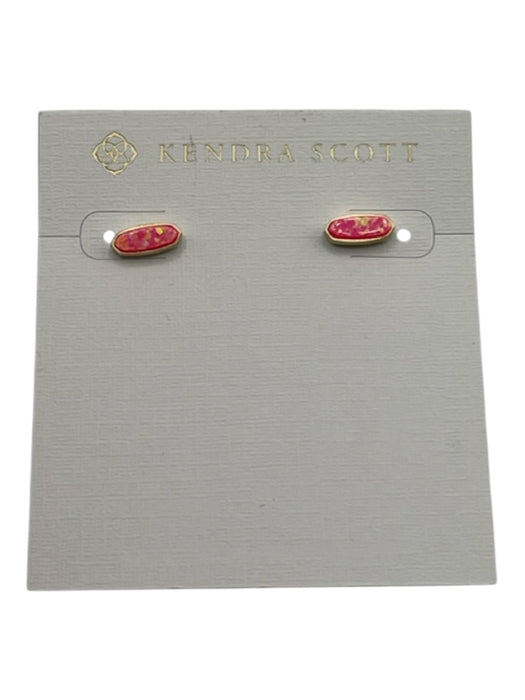Kendra Scott Hot Pink & Gold Metal Faux Stone Hexagon Iridescent Stud Earrings Hot Pink & Gold