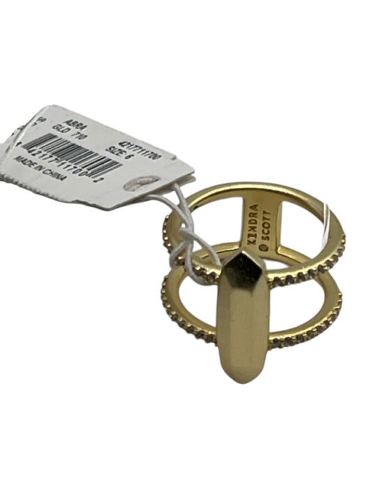 Kendra Scott Gold & Clear Metal Cubic Zirconia Hexagon Double Ring Pave Ring Gold & Clear