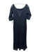 Tadashi Shoji Size 12 Navy & Black Polyester Blend Lace Overlay Wide Neck Gown Navy & Black / 12