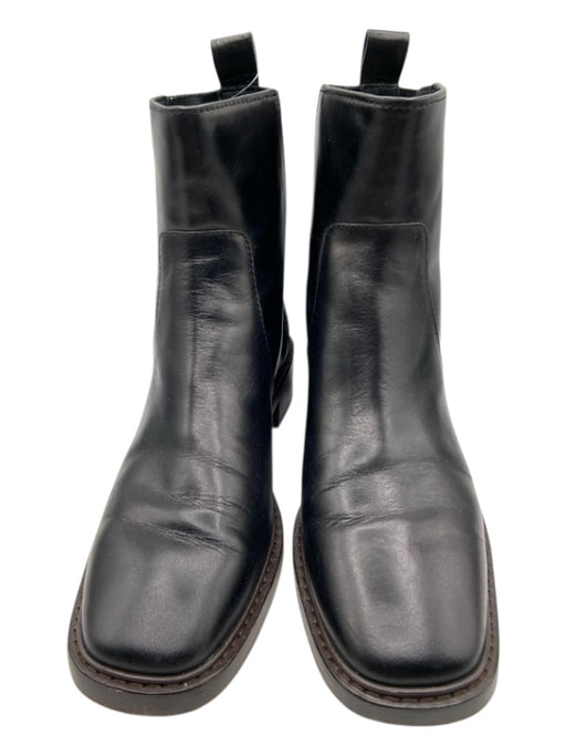 Tory Burch Shoe Size 8.5 Black Leather Square Toe Elastic Back Chelsea Boots Black / 8.5