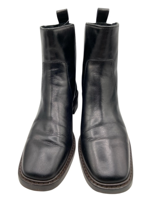 Tory Burch Shoe Size 8.5 Black Leather Square Toe Elastic Back Chelsea Boots Black / 8.5