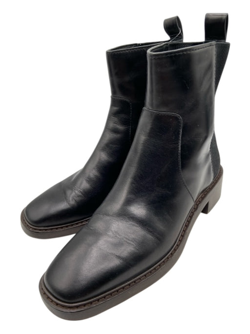 Tory Burch Shoe Size 8.5 Black Leather Square Toe Elastic Back Chelsea Boots Black / 8.5