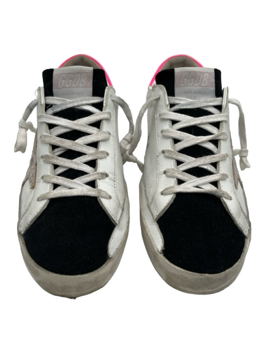 Golden Goose Shoe Size 38 White, Black & Pink Leather Lace Up Star Low Top Shoes White, Black & Pink / 38