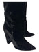 Yves Saint Laurent Shoe Size 38.5 Black Velvet Pointed Toe Block Heel Boots Black / 38.5