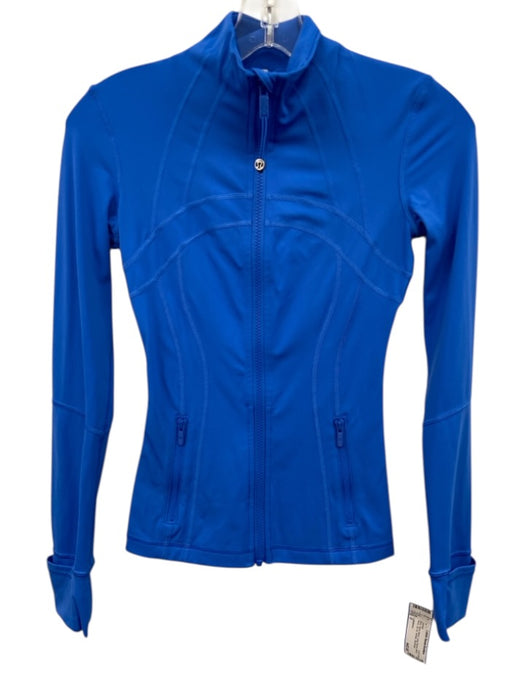 Lululemon Size 0 Blue Nylon Blend Long Sleeve Mock Neck Zip Up Athletic Jacket Blue / 0