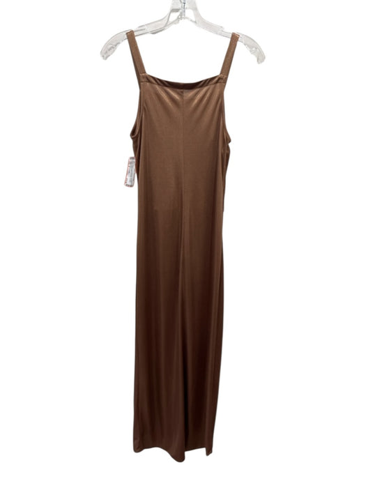 Halston Heritage Size S Gold Polyester Shimmer Sleeveless Square Neck Dress Gold / S