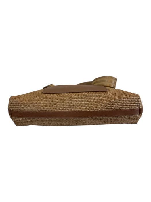 Think Royln Tan & Brown Leather & Raffia Shoulder & Crossbody Woven Bag Tan & Brown / Large
