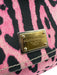 Dolce & Gabbana Hot Pink & Black Canvas & Leather Gold hardware Leopard Flap Bag Hot Pink & Black / Medium