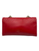 Valentino Garavani Red Leather Flap Bow Chain Strap Accordian Bag Red / Small